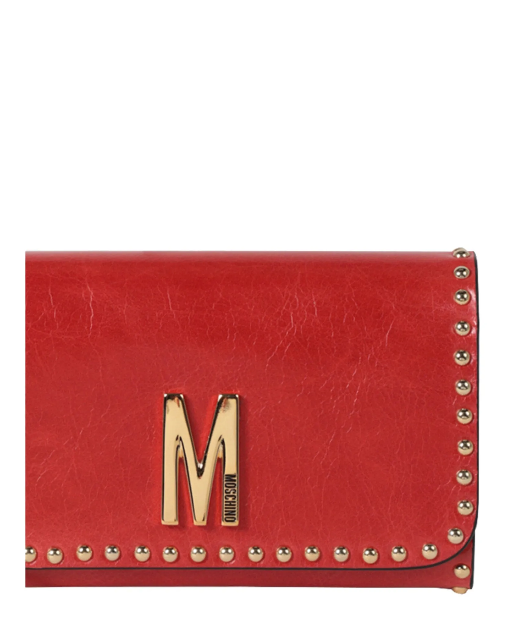 Moschino M-Logo Studded Shoulder Bag