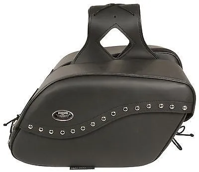 MOTORCYCLE 2PC CRUISER LARGE ZIPOFF STUD THROWOVER SADDLEBAG