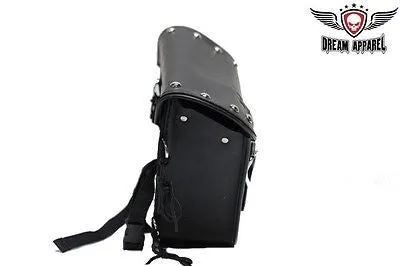 MOTORCYCLE STUDDED SWING ARM SOLO SADDLEBAG WITH TWO STRAPS 13 4 10 GREAT PRICE