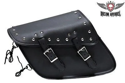 MOTORCYCLE STUDDED SWING ARM SOLO SADDLEBAG WITH TWO STRAPS 13 4 10 GREAT PRICE