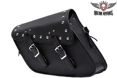 MOTORCYCLE STUDDED SWING ARM SOLO SADDLEBAG WITH TWO STRAPS 13 4 10 GREAT PRICE