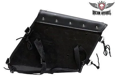 MOTORCYCLE STUDDED SWING ARM SOLO SADDLEBAG WITH TWO STRAPS 13 4 10 GREAT PRICE