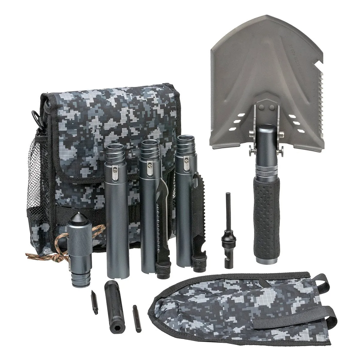 Multifunctional 35-inch Assembling Survival Shovel Kit for Fishing, Hunting, Outdoor