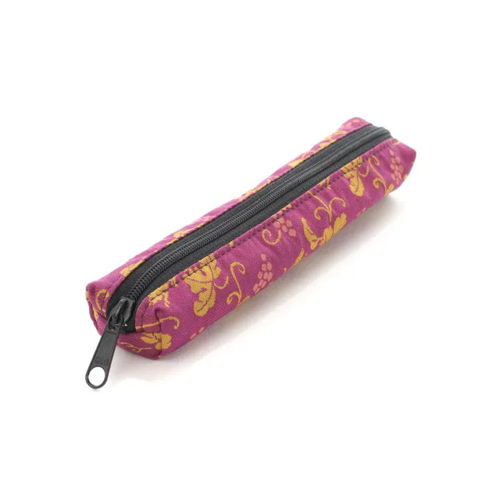 Nishijin-ori Pencil Case - Grapes and Mice Pattern - ,  Made in Kyoto, Japan,  Japanese traditional craft pen case