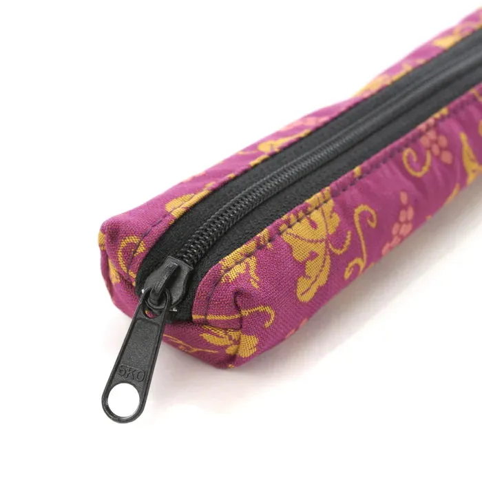 Nishijin-ori Pencil Case - Grapes and Mice Pattern - ,  Made in Kyoto, Japan,  Japanese traditional craft pen case