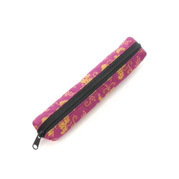 Nishijin-ori Pencil Case - Grapes and Mice Pattern - ,  Made in Kyoto, Japan,  Japanese traditional craft pen case