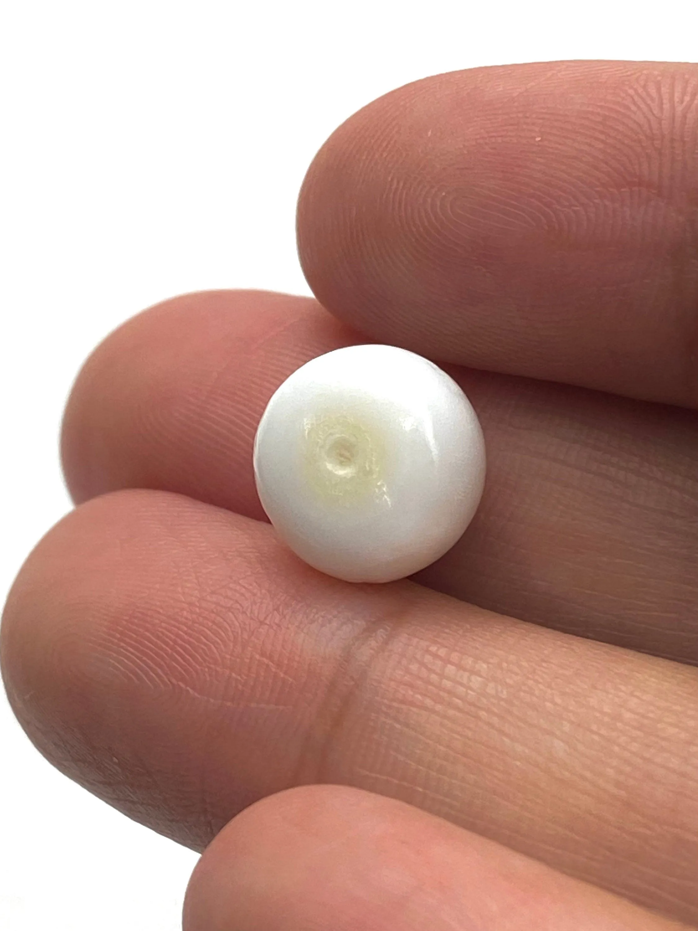 No.07 100% Natural Tridacna Pearl white Clam Pearl, 7.505 carat, 10.56mm x 8.64mm