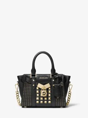 Nouveau Hamilton Extra-Small Studded Pebbled Leather Crossbody Bag