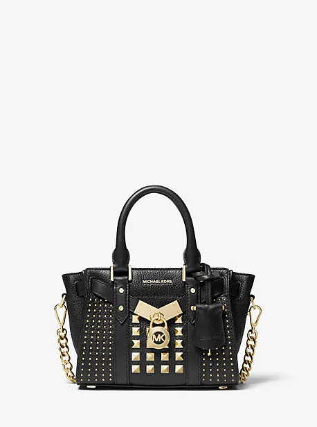 Nouveau Hamilton Extra-Small Studded Pebbled Leather Crossbody Bag