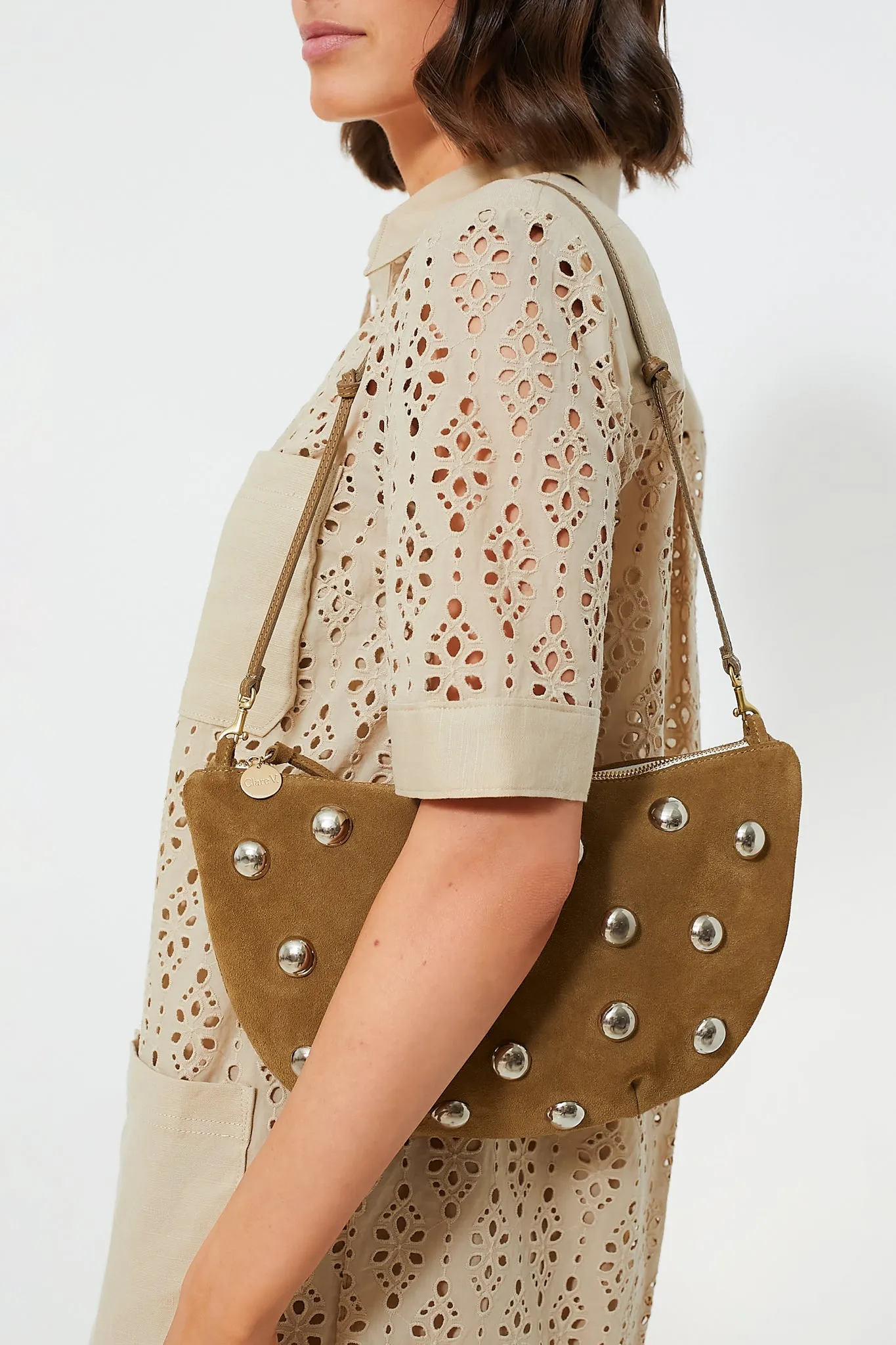 Oat Studded Lune Bag