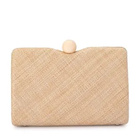 OB2051  CECE straw weave clutch