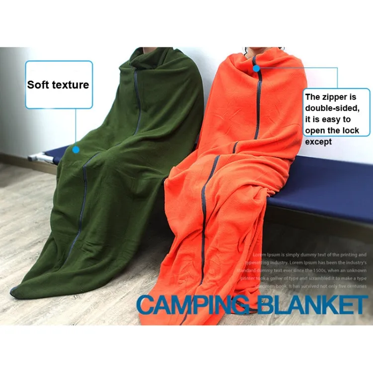 Outdoor Fleece Sleeping Bag Camping Trip Air Conditioner Dirty Sleeping Bag Separated By Knee Blanket During Lunch Break Thickened (Army Green)