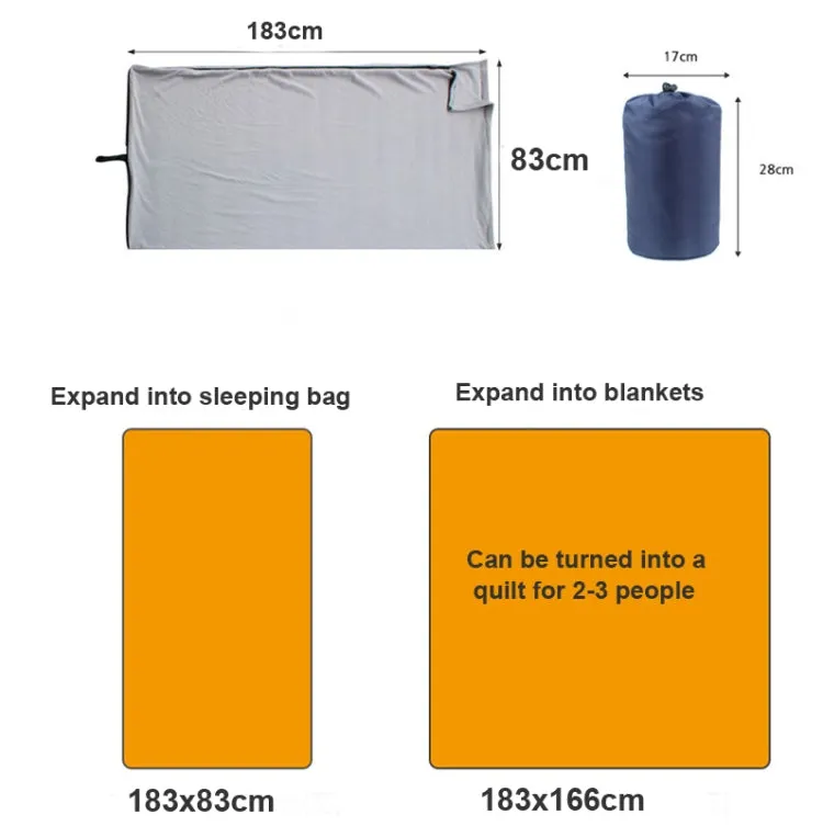 Outdoor Fleece Sleeping Bag Camping Trip Air Conditioner Dirty Sleeping Bag Separated By Knee Blanket During Lunch Break Thickened (Blue)