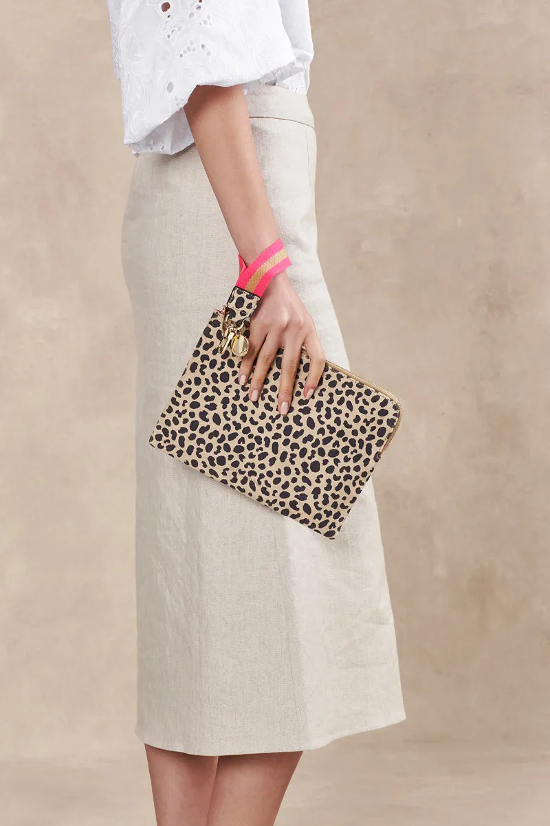 PAIGE CLUTCH W/WRISTLET SPOT SUEDE