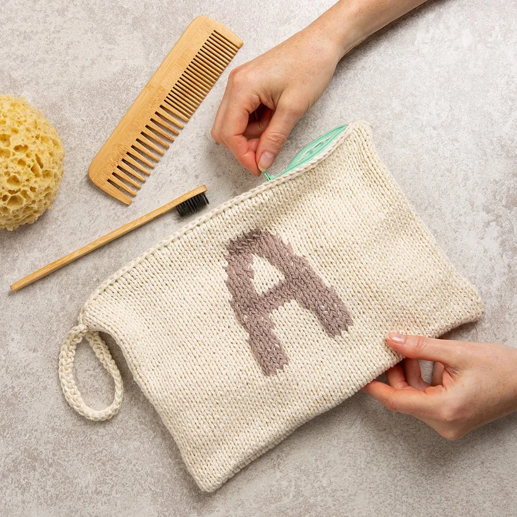 Personalised Toiletry Bag Knitting Kit