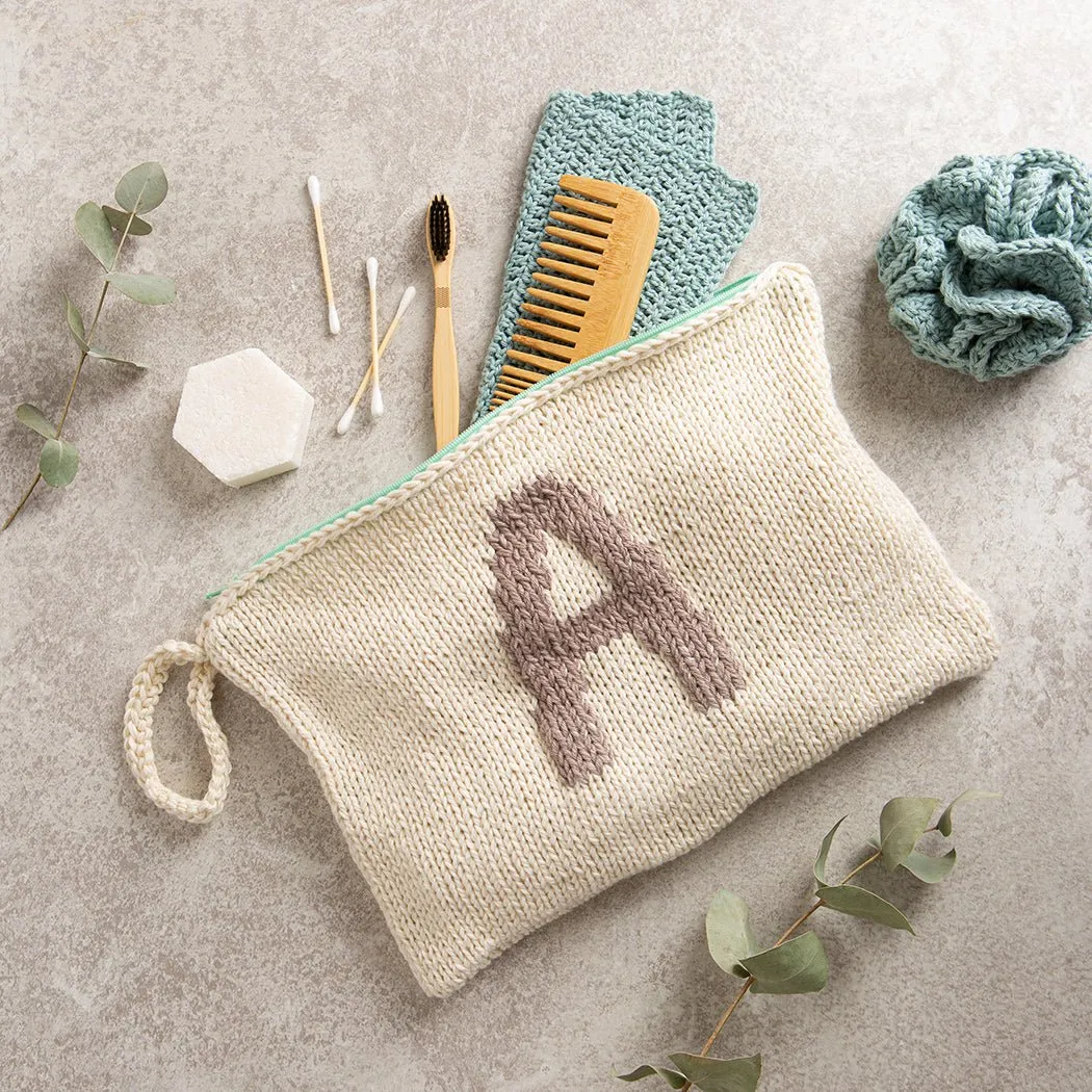 Personalised Toiletry Bag Knitting Kit