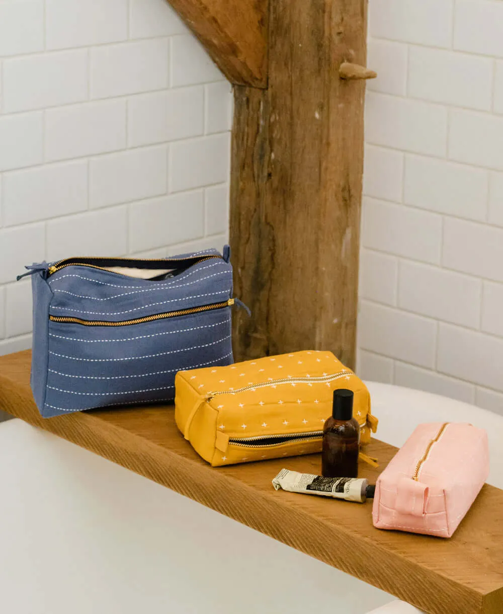 Pin-Stitch Large Toiletry Bag