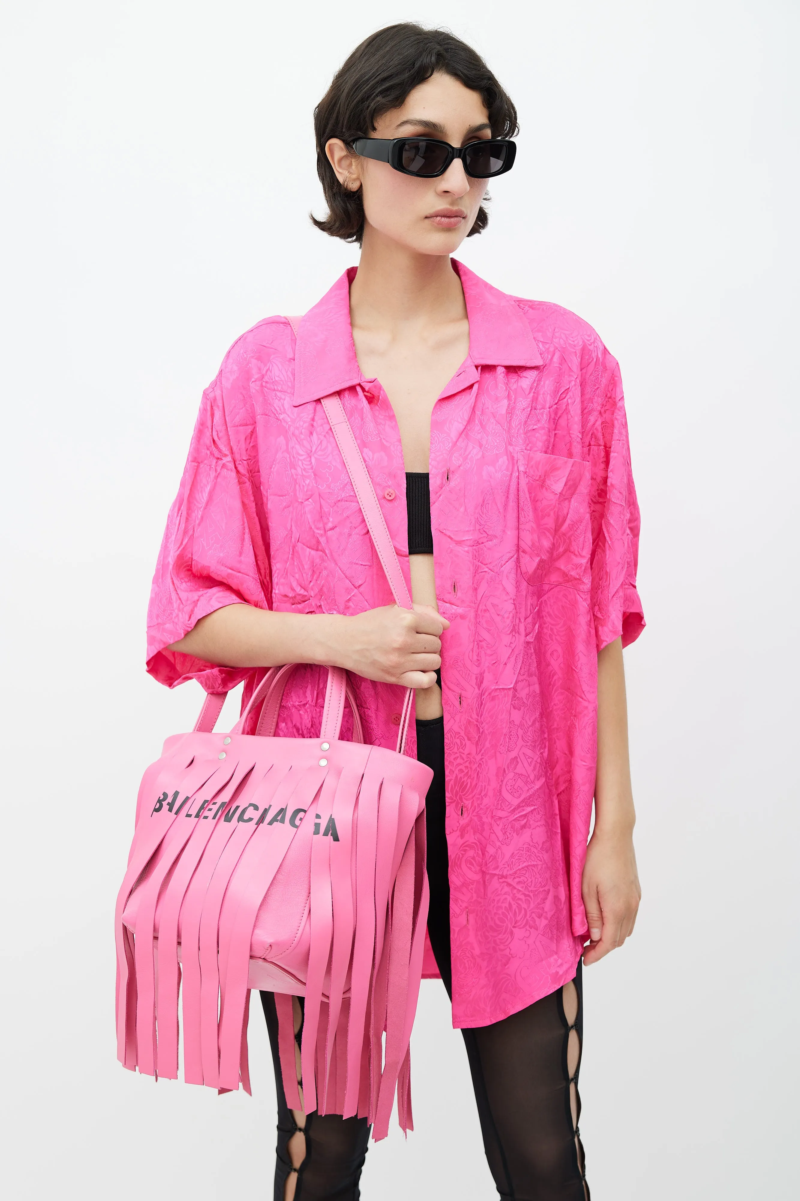 Pink Fringe Laundry Cabas Tote Bag