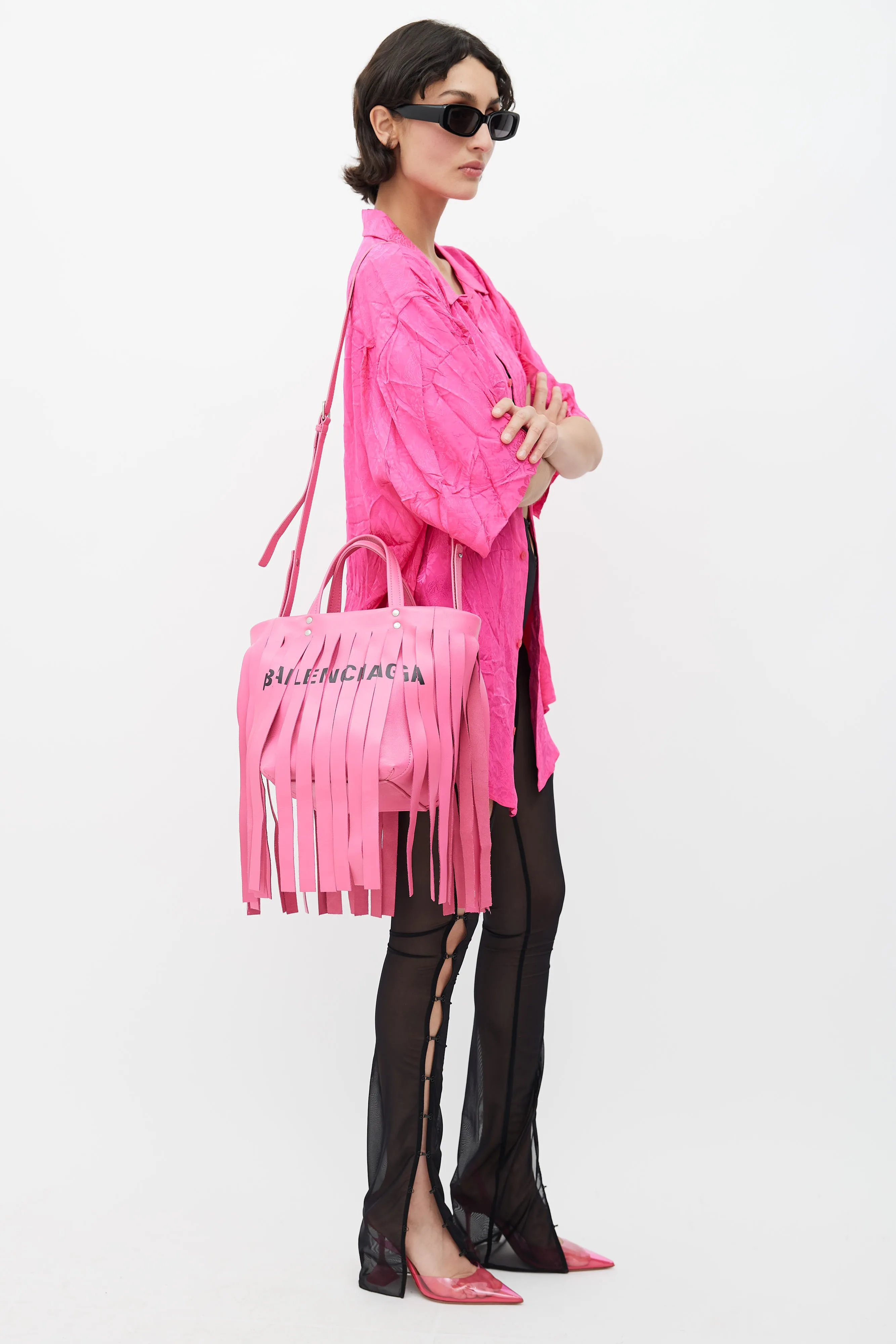 Pink Fringe Laundry Cabas Tote Bag