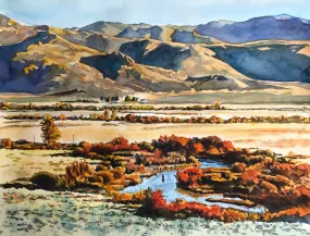 "Late September Silvercreek" 12"x16"- a signed edition watercolor art Print of Idaho's famed Silvercreek in the Fall