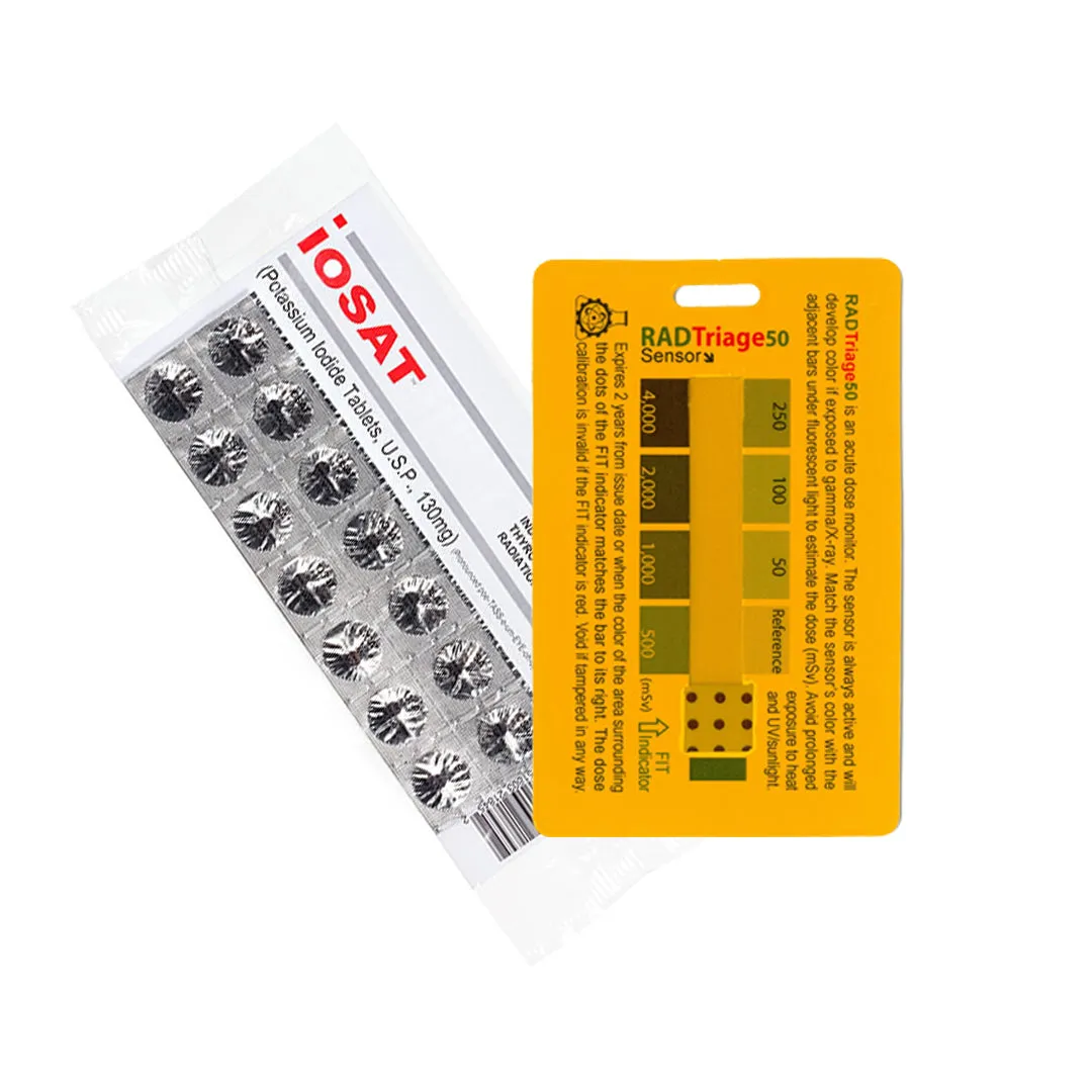 RADTriage50 Personal Dosimeter & Manual   IOSAT Tablets