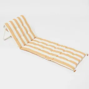 Reclining Beach Chair | Mango Bay Golden Mustard Stripe