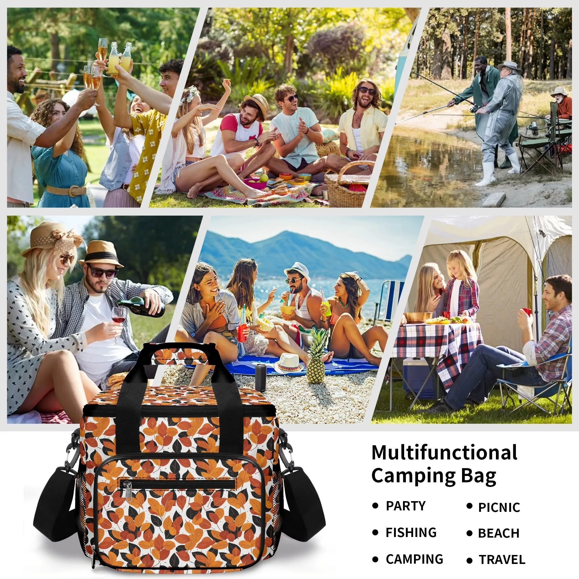 Red Autumn Insulated Leakproof Cooler Bag Lunch Box