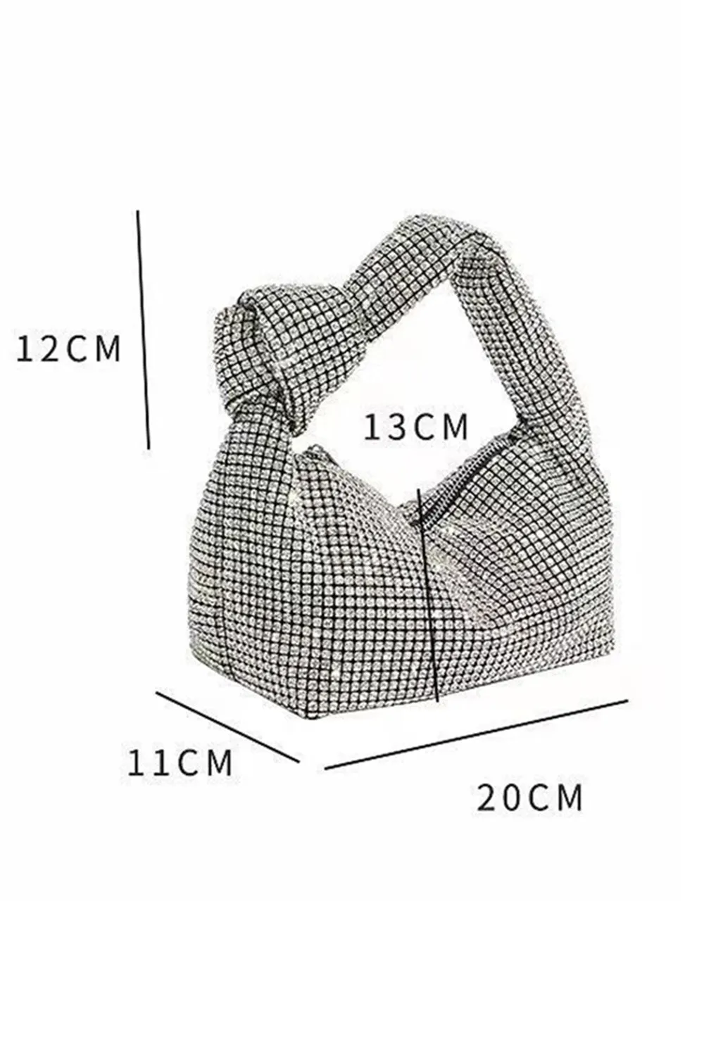 Rhinestone Knot Hobo Bag