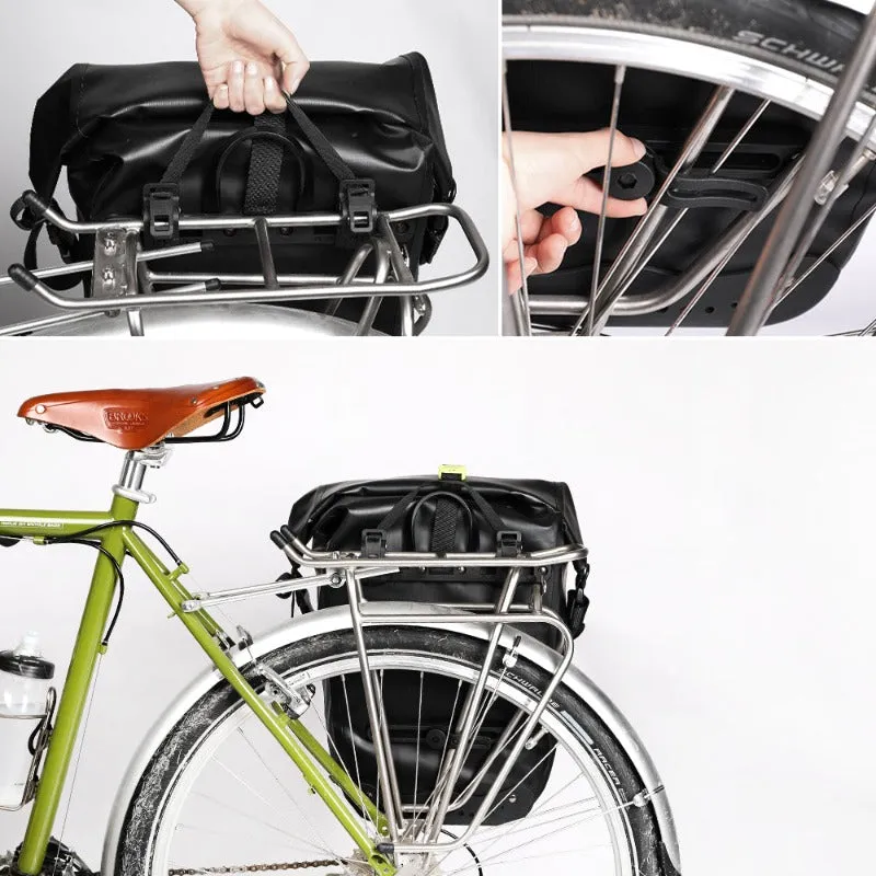 Rhinowalk Bike Pannier Bag 25L Waterproof Bicycle Bag Motor Pannier Backpack Shoulder Bag