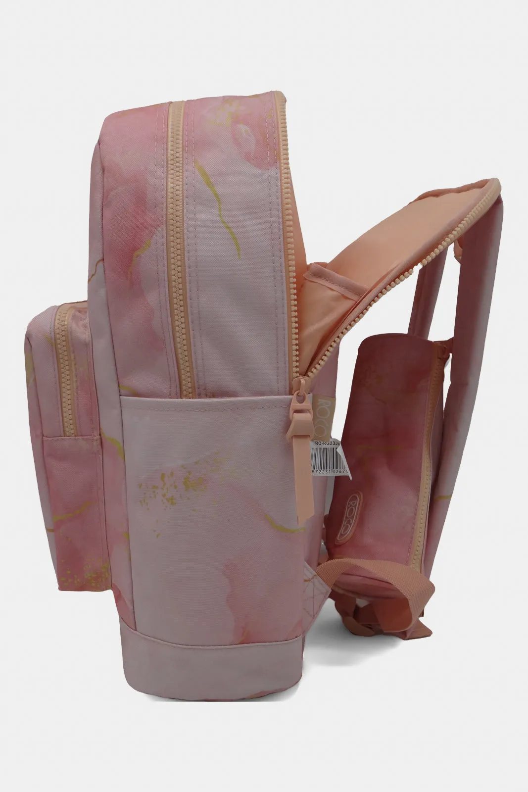 Roco Pink Printed Backpack With Pencil Case And Adjustable Straps (17 Inch)