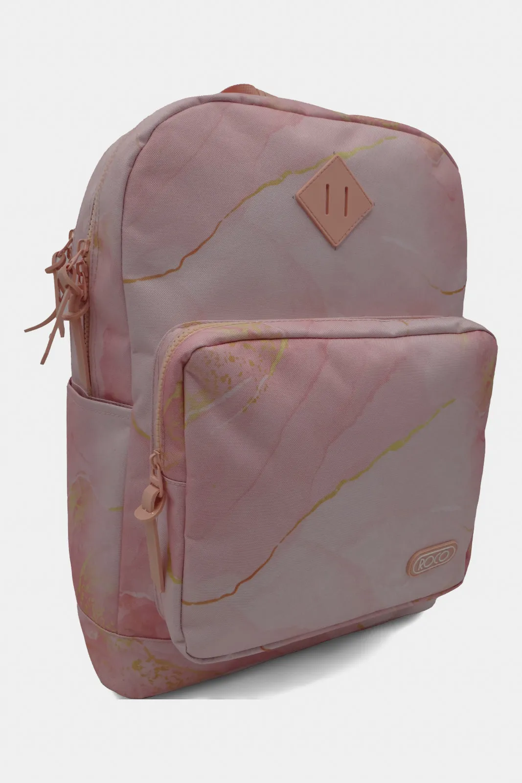 Roco Pink Printed Backpack With Pencil Case And Adjustable Straps (17 Inch)