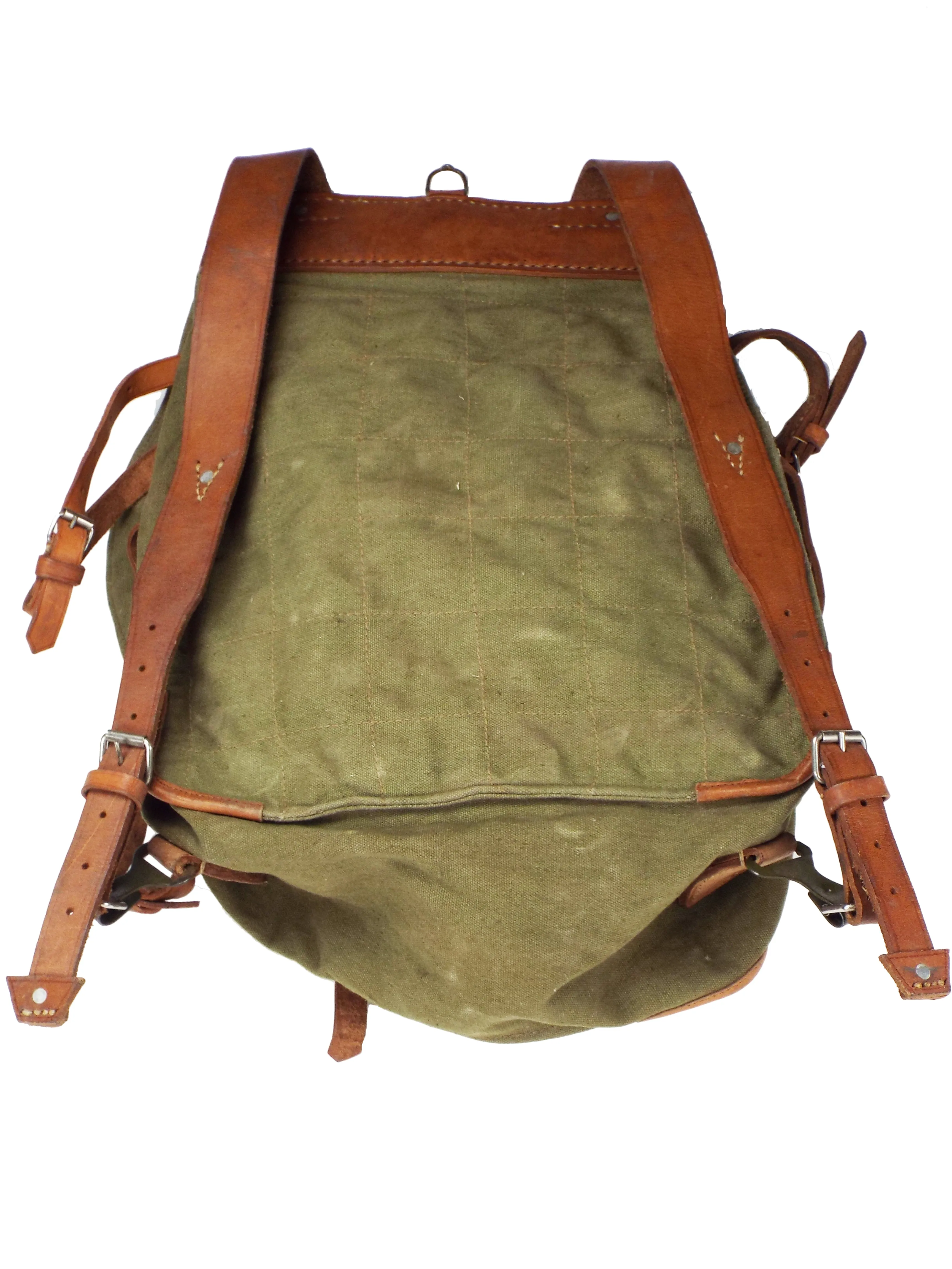 Romanian Army - Vintage 30 Litre Canvas Rucksack - Green - MODIFIED