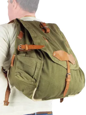 Romanian Army - Vintage 30 Litre Canvas Rucksack - Green - MODIFIED