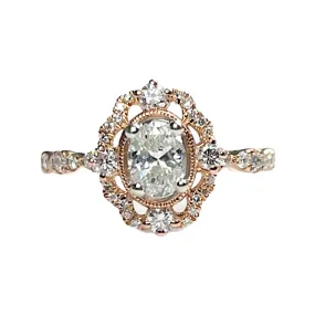 Rose Gold Ornate Diamond Ring (Authentic Pre-Owned)