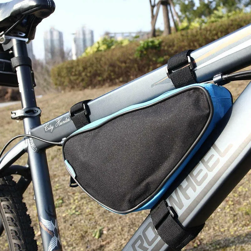 Roswheel Triangle Cycling Bicycle Front Tube Frame Bag Outdoor Mountain Bike Pouch 1.5L Black 12657