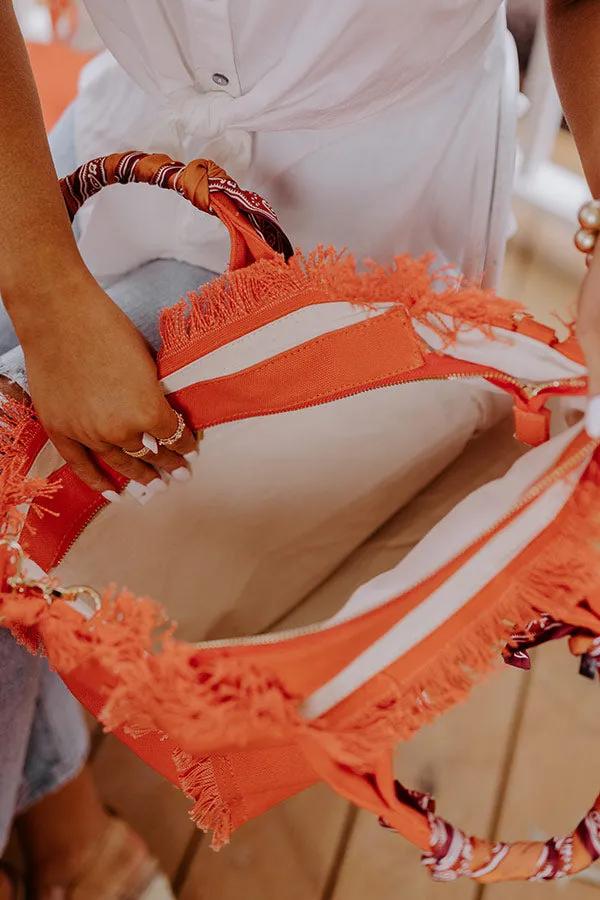 Sailing Away Canvas Tote In Orange