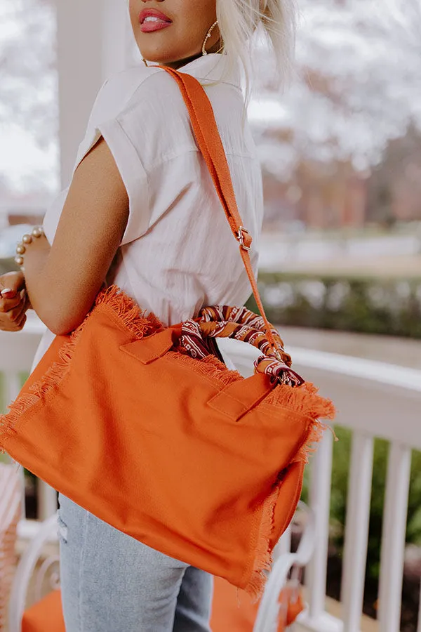 Sailing Away Canvas Tote In Orange