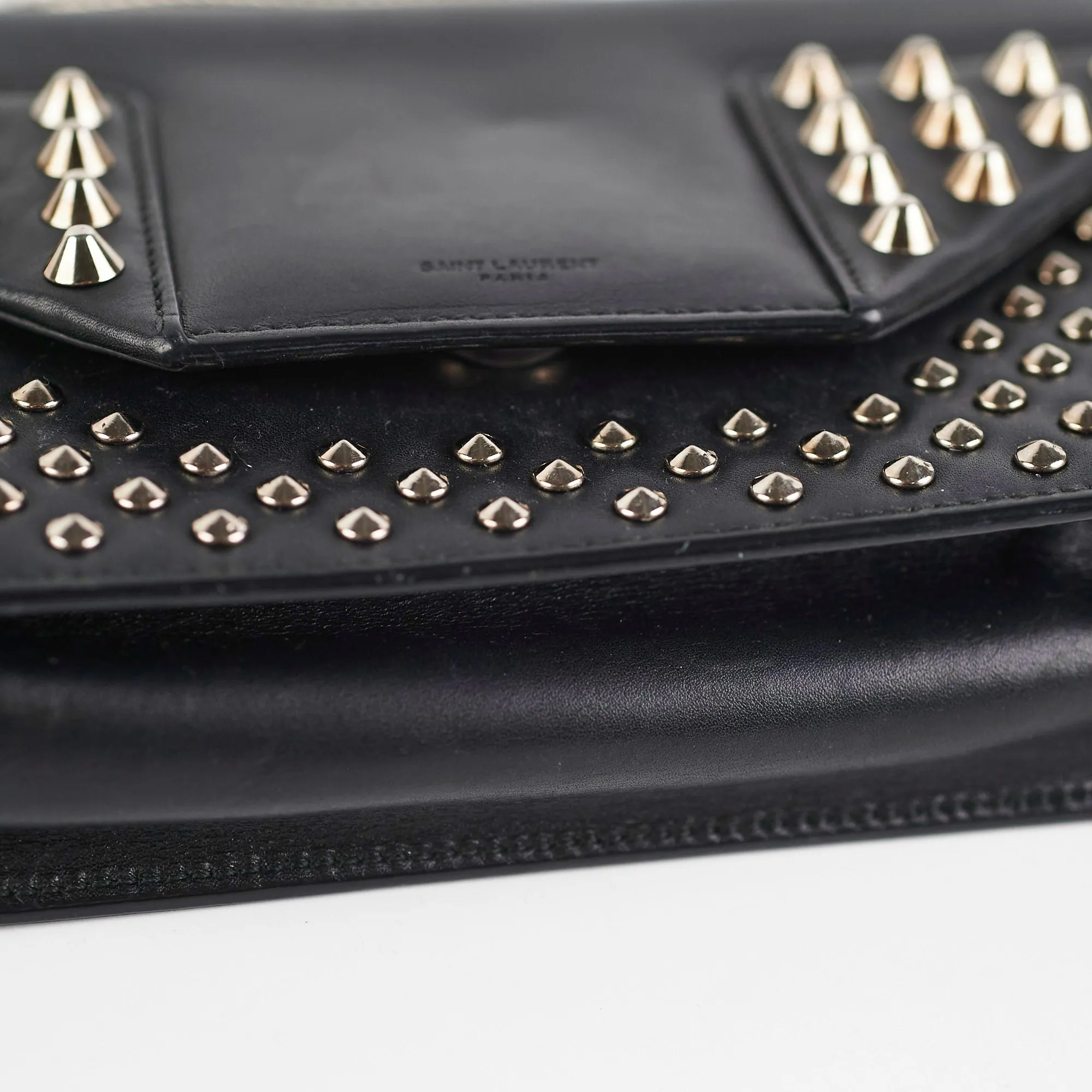 Saint Laurent Black Studded Crossbody Bag