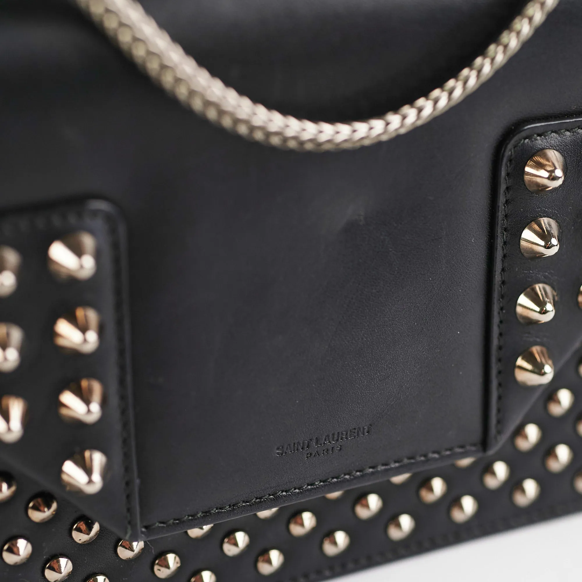 Saint Laurent Black Studded Crossbody Bag