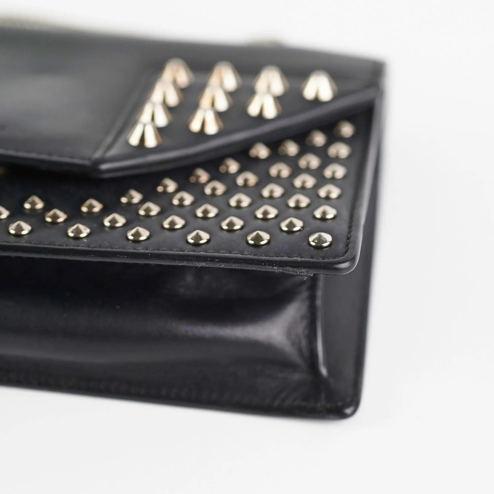 Saint Laurent Black Studded Crossbody Bag