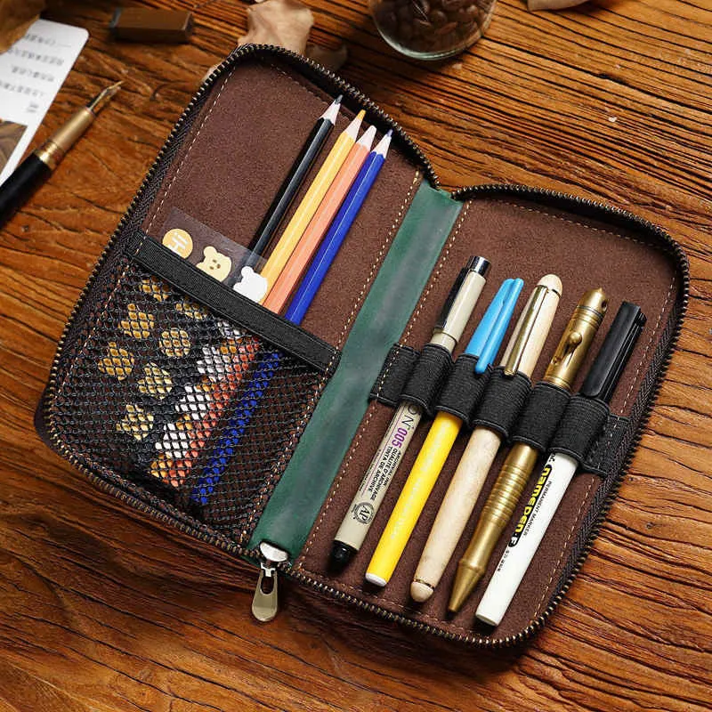 Sketcher Leather Pencil Case Pen Bag Box