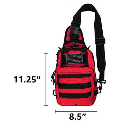 Sling Backpack, 12" x 9" x 6.5", Red