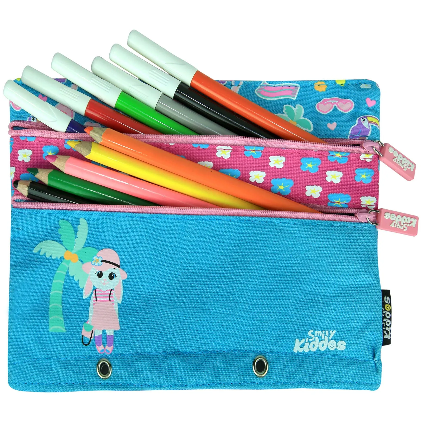 Smily Kiddos Fancy A5 Pencil Case Light Blue