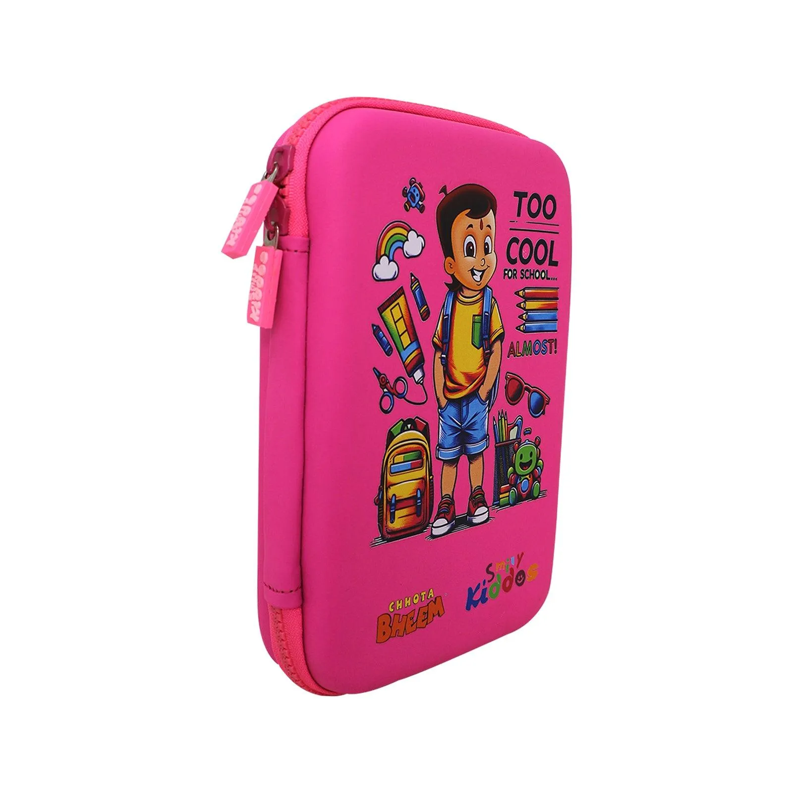 Smily Kiddos - Licensed Chhota Bheem  - Stylish & Spacious Hardtop EVA Pencil Case Too Cool - Pink