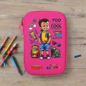 Smily Kiddos - Licensed Chhota Bheem  - Stylish & Spacious Hardtop EVA Pencil Case Too Cool - Pink