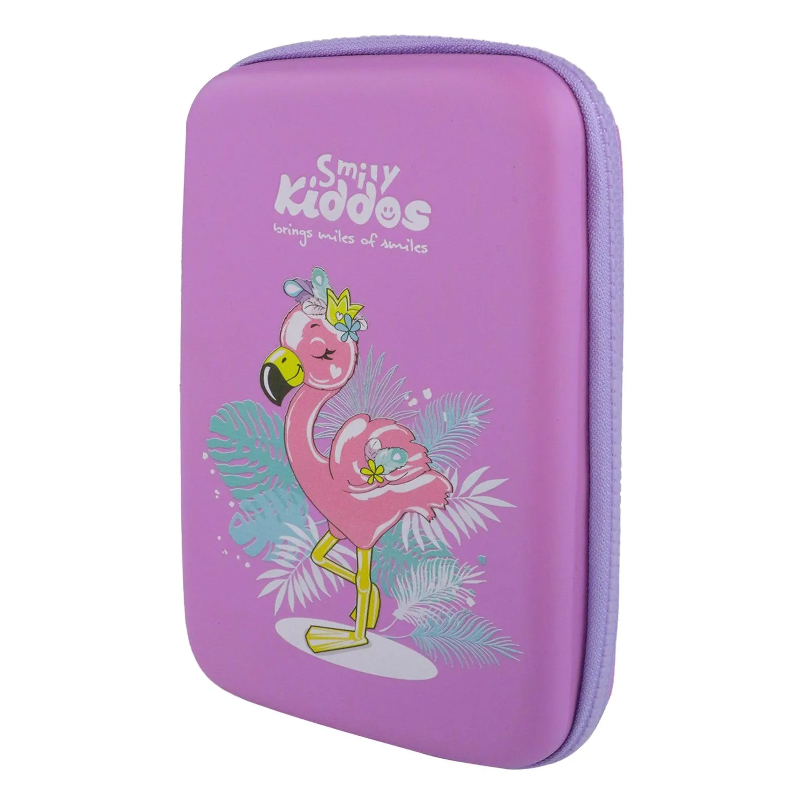 Smily Kiddos Single compartment Eva pencil case - Flamingo Theme purple