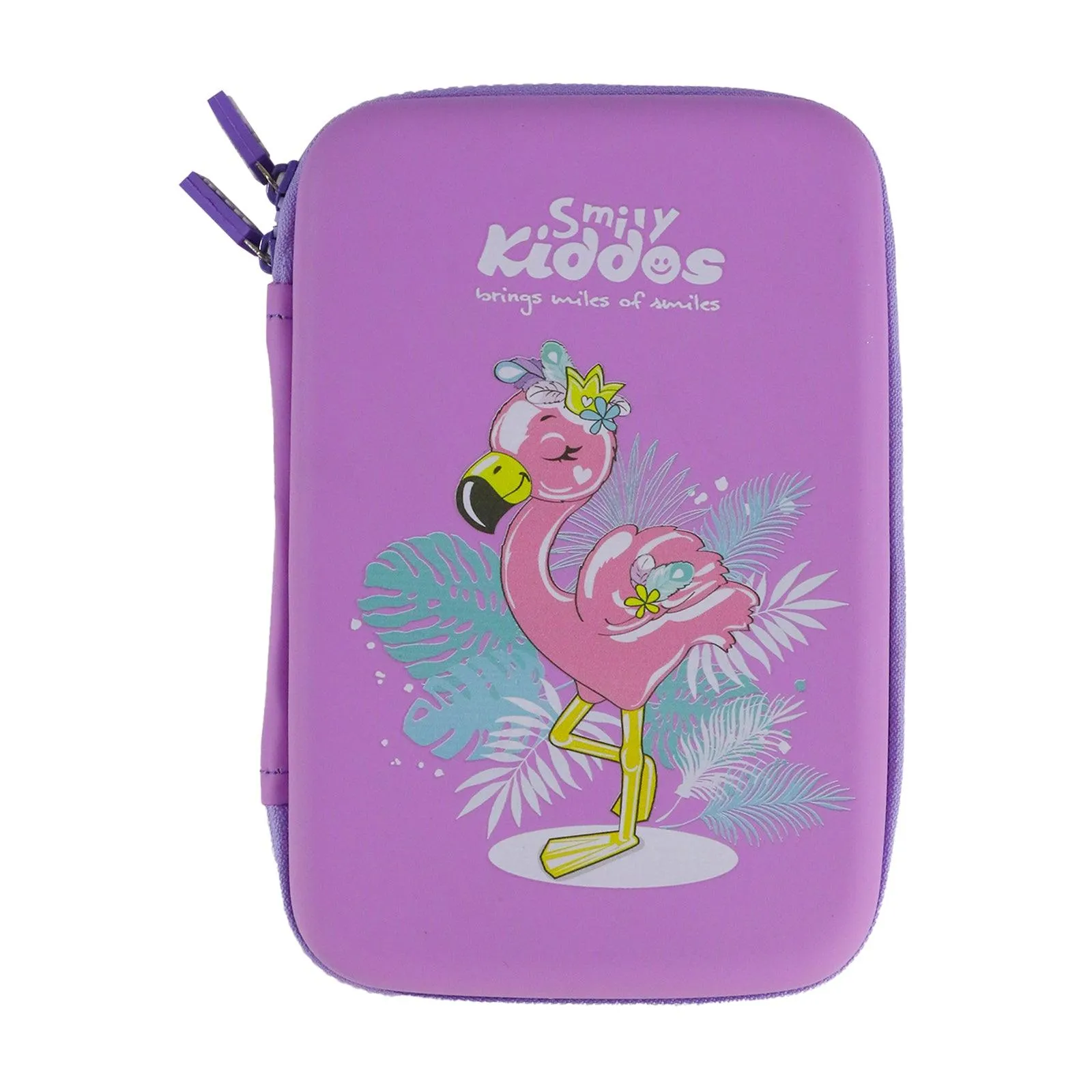 Smily Kiddos Single compartment Eva pencil case - Flamingo Theme purple