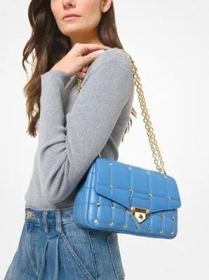 SoHo Large Studded Quilted Leather Shoulder Bag