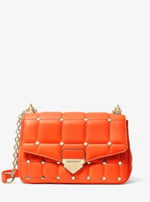 SoHo Large Studded Quilted Leather Shoulder Bag