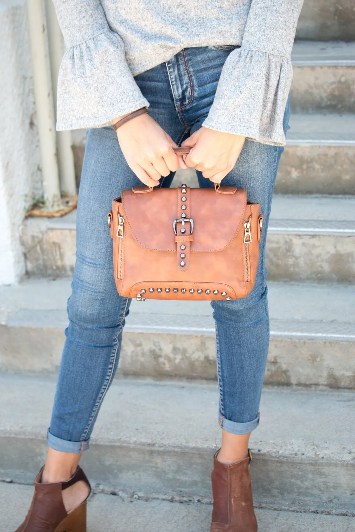 Studded Leather Handbag